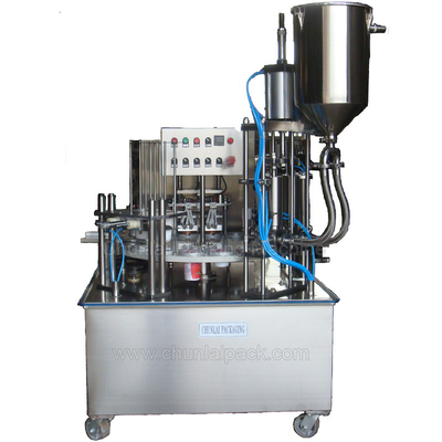 Thick Liquid Food Salad Dressing Species Mustard Sauce Tomato Puree KIS-900 Rotary Type Cup Filling Sealing Machine