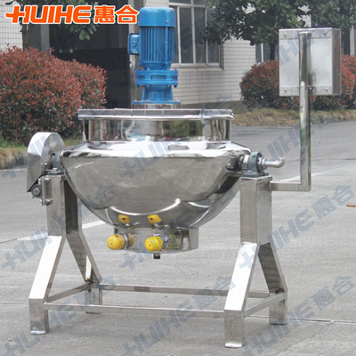 Dairy Factory Electric Heating Jacketed Cooking Kettle With Drop Agitator For Food Jam Paste Production